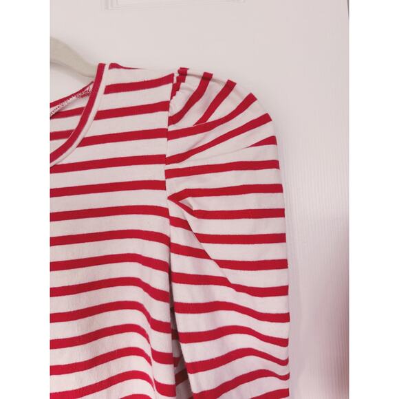Rebecca Minkoff Talia Stripe Puff Sleeve Top XS Preppy Americana Career Holiday - Picture 5 of 7